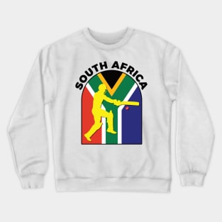 South Africa Cricket Batsman South Africa Flag Crewneck Sweatshirt